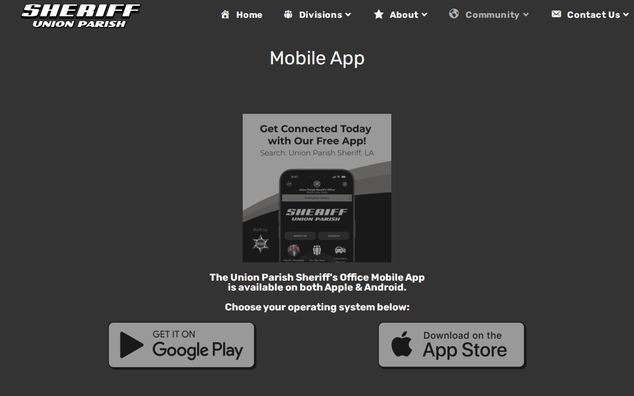 Union Parish 72-hour release mobile app source